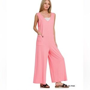 Zenana Outfitters Pink Jumpsuit